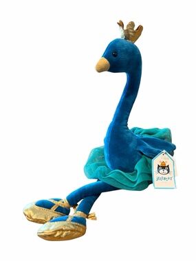 Jellycat Fancy Peacock Ballerina Plush Gold Crown/Shoes Tutu Rare Kawaii